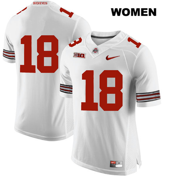 Ohio State Buckeyes Women's Jonathon Cooper #18 White Authentic Nike No Name College NCAA Stitched Football Jersey NO19Z38II